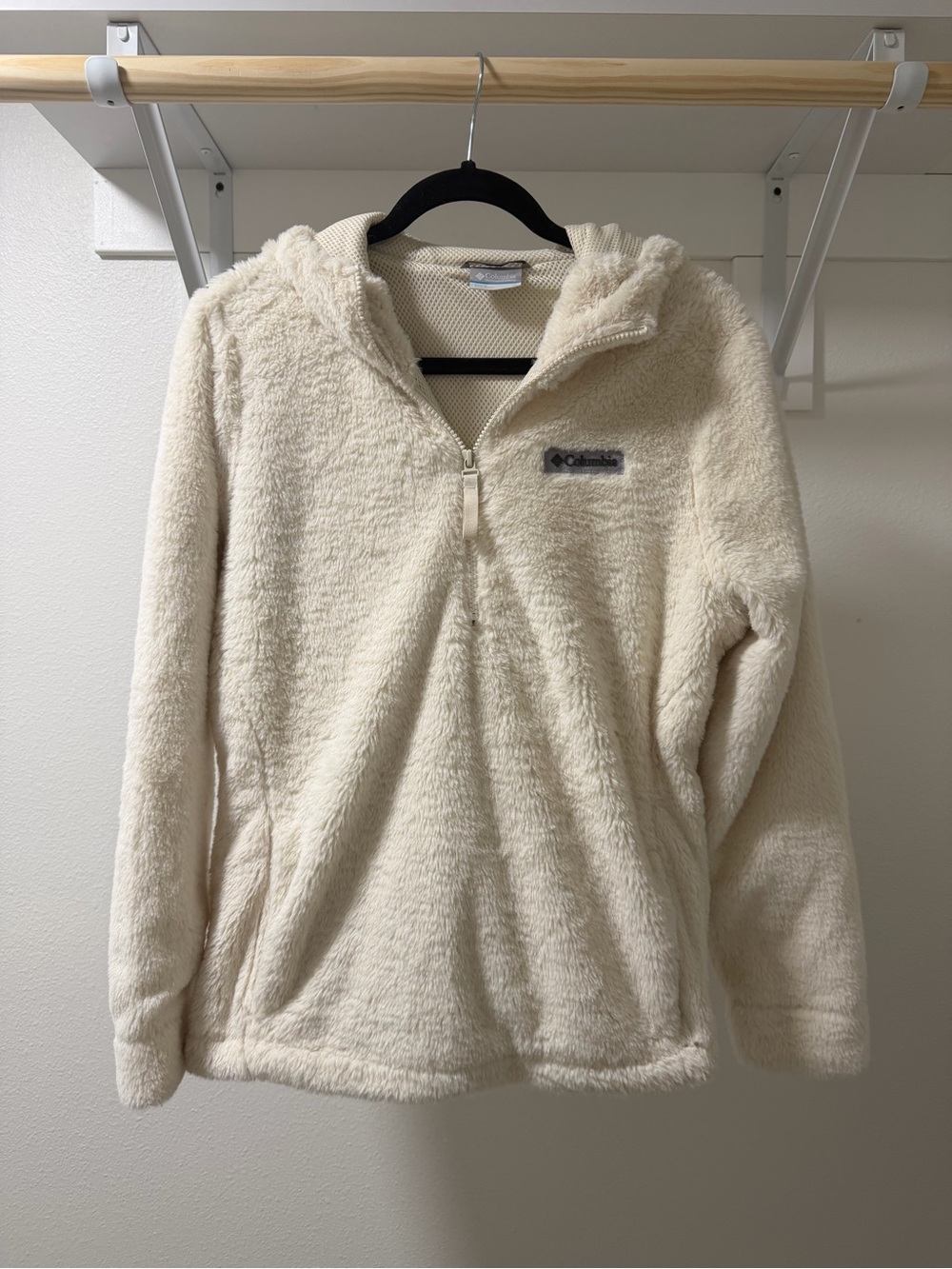 Columbia Cream Sherpa Half-Zip Pullover Hoodie